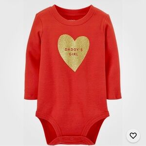Carter’s Baby Girl Valentine’s Day Daddy’s Girl Long Sleeve Bodysuit 18 Months.